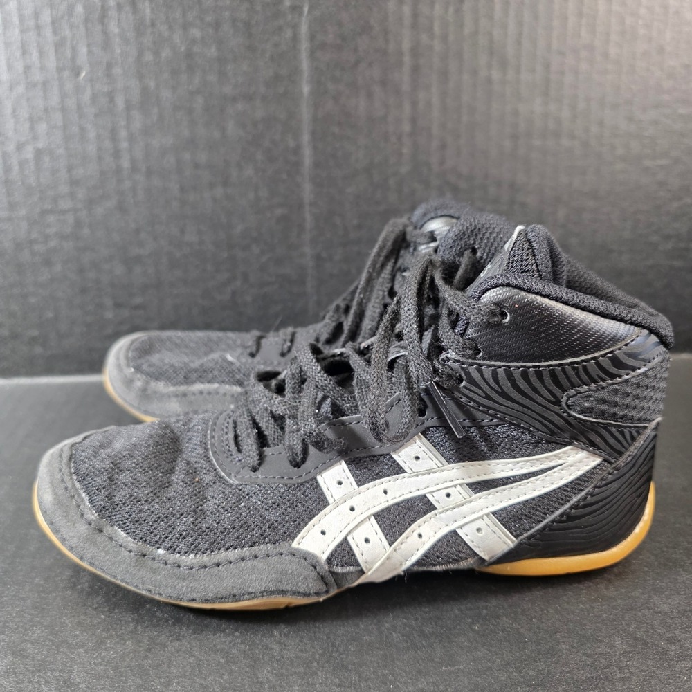 Asics Matflex 6 GS Kids Wrestling Shoes 1084A011 Black White Gum Size 3